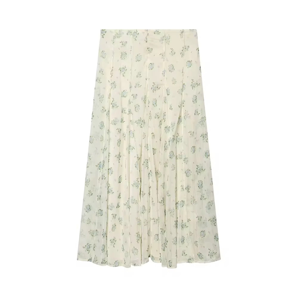 Floral mesh skirt