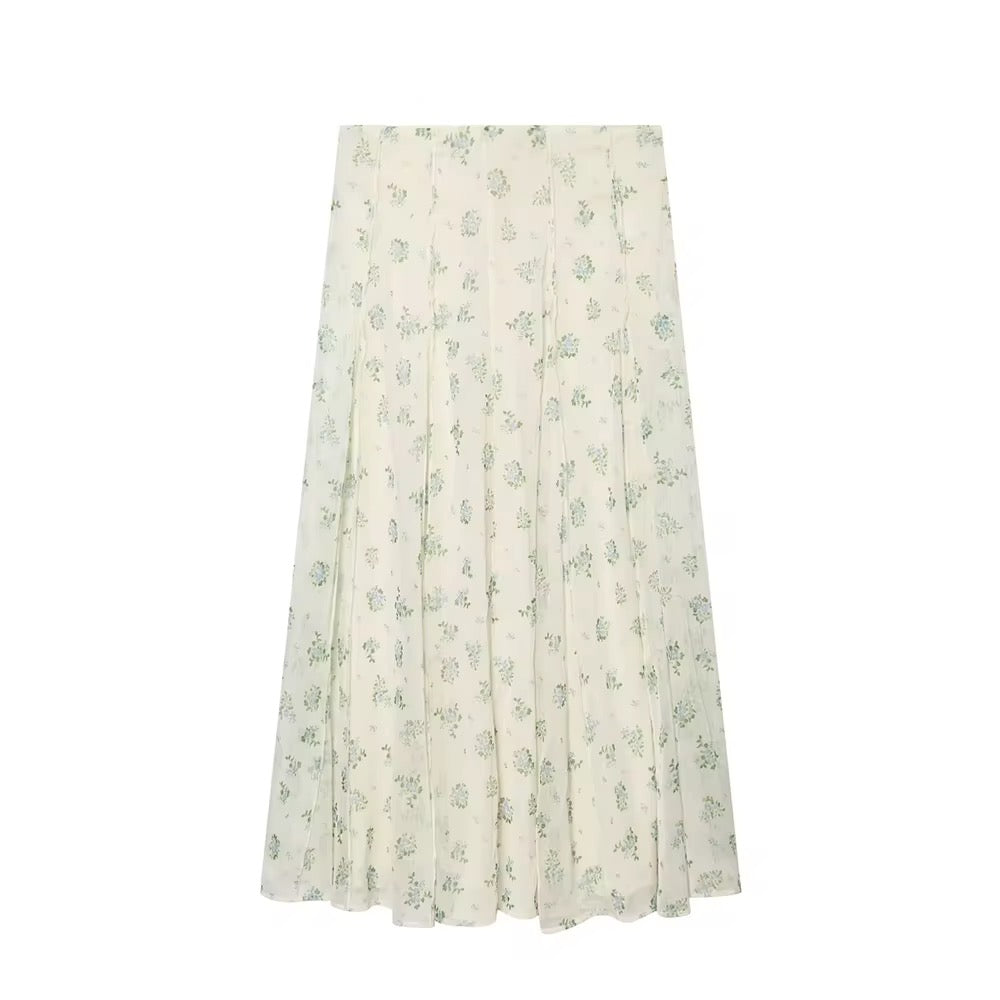 Floral mesh skirt