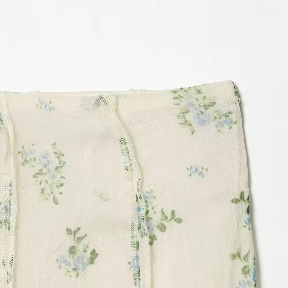 Floral mesh skirt