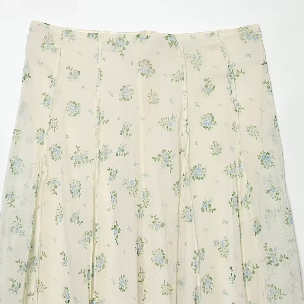 Floral mesh skirt